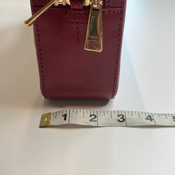 SUPER SALE! Furla Deep Red Leather Shoulder Bag, Double Compartments, NWT! - Picture 9 of 9
